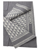 クリスチャン・ディオール Christian Dior オブリーク総柄ダブルフェイスベルテッドコート 11oM36A1375 ライトグレー ウール レディース ノーカラージャケット