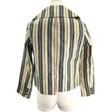 クリスチャン・ディオール Christian Dior BEE刺繍ストライプダブルブレストブルゾン 027C17A3970 ベージュ/ネイビー リネン ユニセックス ブルゾン