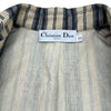 クリスチャン・ディオール Christian Dior BEE刺繍ストライプダブルブレストブルゾン 027C17A3970 ベージュ/ネイビー リネン ユニセックス ブルゾン