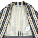 クリスチャン・ディオール Christian Dior BEE刺繍ストライプダブルブレストブルゾン 027C17A3970 ベージュ/ネイビー リネン ユニセックス ブルゾン