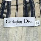 クリスチャン・ディオール Christian Dior BEE刺繍ストライプダブルブレストブルゾン 027C17A3970 ベージュ/ネイビー リネン ユニセックス ブルゾン