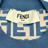 フェンディ FENDI FF総柄半袖ニットカットソー FZXC72 ブルー コットン レディース ニット