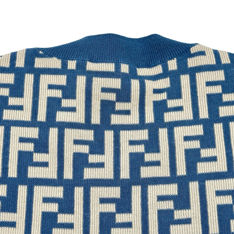 フェンディ FENDI FF総柄半袖ニットカットソー FZXC72 ブルー コットン