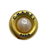 シャネル CHANEL ロゴサークルイヤリング95P ゴールド×パール メタル アクセサリー