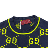グッチ GUCCI GG総柄ニットセーター 791043 ネイビー コットン メンズ セーター
