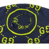 グッチ GUCCI GG総柄ニットセーター 791043 ネイビー コットン メンズ セーター