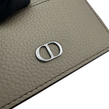 クリスチャン・ディオール Christian Dior カードホルダー カーキ シルバー金具 レザー レディース カードケース