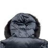 プラダ PRADA トライアングルロゴファー付きダウンジャケット 28G060 ネイビー ポリエステル レディース ダウンジャケット
