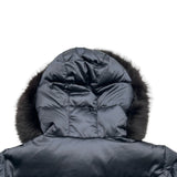 プラダ PRADA トライアングルロゴファー付きダウンジャケット 28G060 ネイビー ポリエステル レディース ダウンジャケット