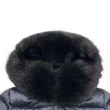 プラダ PRADA トライアングルロゴファー付きダウンジャケット 28G060 ネイビー ポリエステル レディース ダウンジャケット