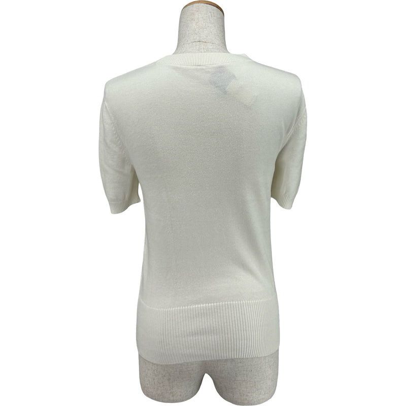 半袖サマーニット KN0688045001W ホワイト コットン レディース 半袖Ｔシャツ 半袖サマーニット KN0688045001W ホワイト コットン レディース 半袖T
