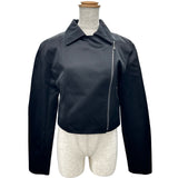 FOXEY BOUTIQUE サテンライダースジャケット 39141 ブラック ポリエステル レディース ライダースジャケット