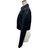 FOXEY BOUTIQUE サテンライダースジャケット 39141 ブラック ポリエステル レディース ライダースジャケット