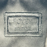FOXEY BOUTIQUE サテンライダースジャケット 39141 ブラック ポリエステル レディース ライダースジャケット