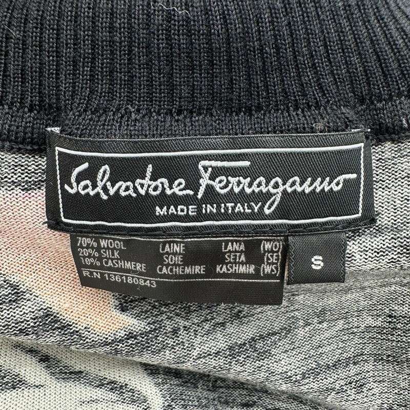 フェラガモ　半袖ニット　シルク　カシミヤ　ウール　ボタニカル サルヴァトーレ・フェラガモ Salvatore Ferragamo フラワー