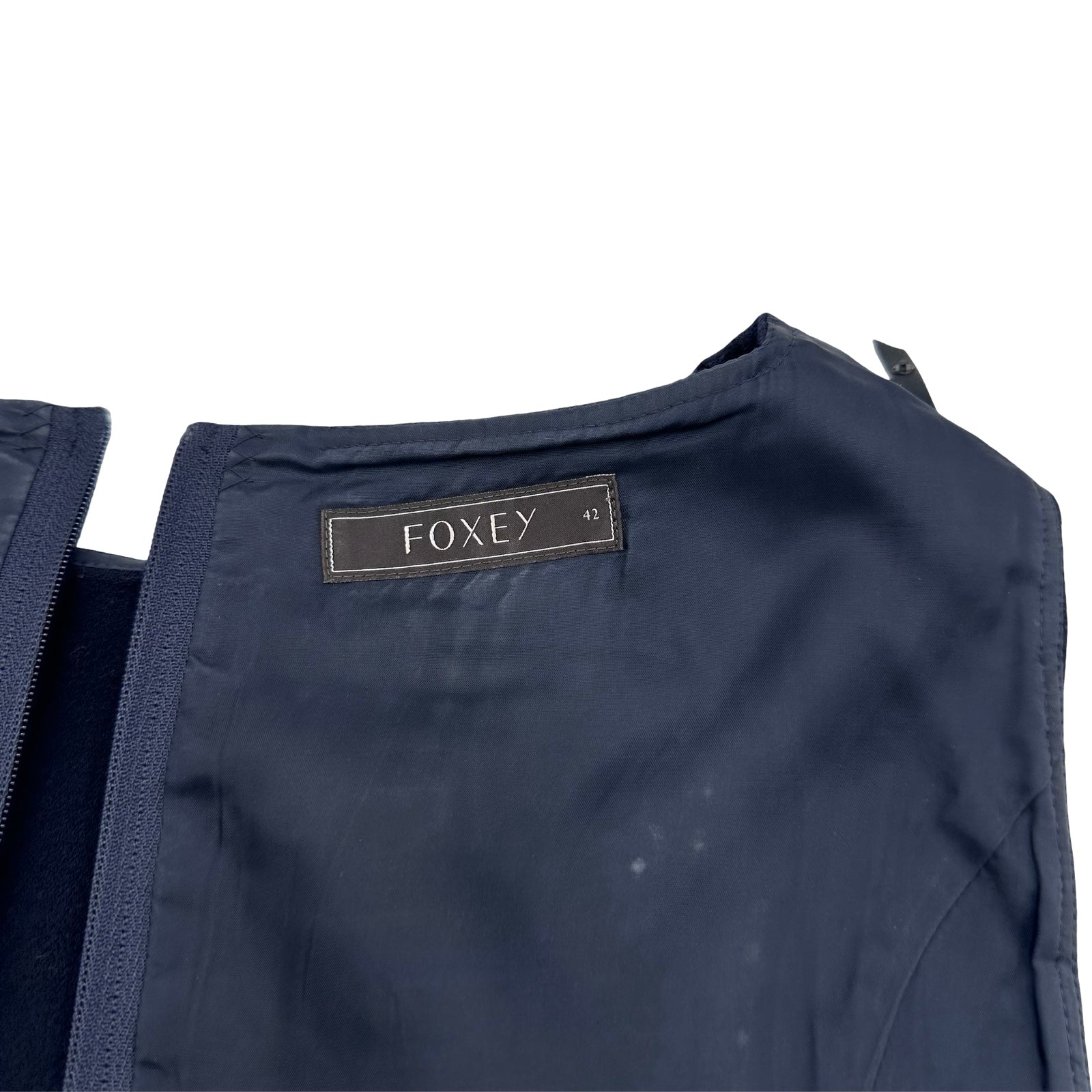 フォクシー FOXEY Champagne ノースリーブワンピース 35905 ネイビー