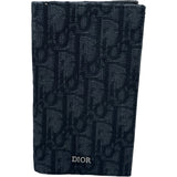 クリスチャン・ディオール Christian Dior カードホルダー ブラック シルバー金具 オブリークキャンバス ユニセックス カードケース