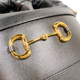 グッチ GUCCI ホースビット1995バケットショルダー 602118 ブラック　ゴールド金具 レザー レディース ショルダーバッグ