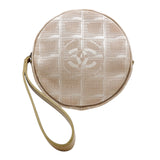 シャネル CHANEL ニュートラベルラインポーチ A17682 ベージュ　シルバー金具 ナイロンジャガード レディース ポーチ