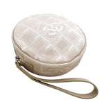 シャネル CHANEL ニュートラベルラインポーチ A17682 ベージュ　シルバー金具 ナイロンジャガード レディース ポーチ