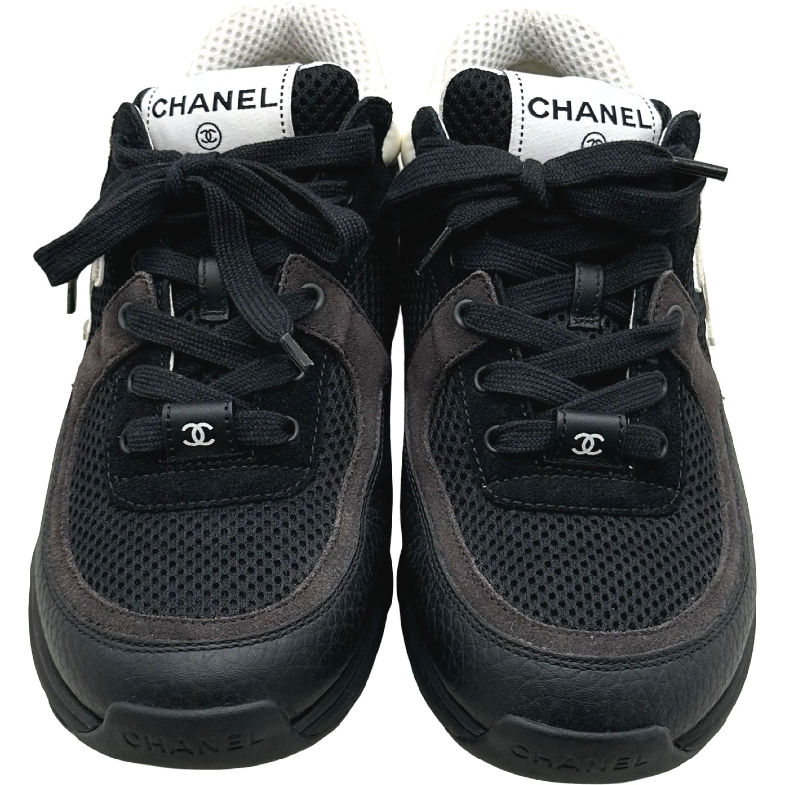 シャネル CHANEL ココマークローカットスニーカー G38299 ブラック