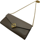 フェンディ FENDI FFダイヤモンドチェーンウォレット 8M0365 ALV4-249-1835 ベージュ ゴールド金具 レザー レディース 長財布