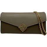 フェンディ FENDI FFダイヤモンドチェーンウォレット 8M0365 ALV4-249-1835 ベージュ ゴールド金具 レザー レディース 長財布