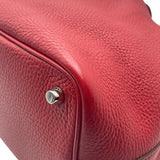 エルメス HERMES ピコタンロックPM C刻 ルージュカザック シルバー金具 トリヨン レディース ハンドバッグ