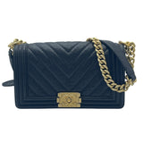 シャネル CHANEL ボーイシャネル25 Vステッチ A67086 ブラック カーフ レディース ショルダーバッグ