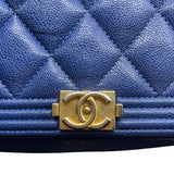 シャネル CHANEL ボーイシャネルチェーンウォレット A81969 28番台 ブルー ソフトキャビア レディース ショルダーバッグ