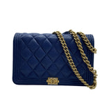 シャネル CHANEL ボーイシャネルチェーンウォレット A81969 28番台 ブルー ソフトキャビア レディース ショルダーバッグ
