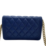 シャネル CHANEL ボーイシャネルチェーンウォレット A81969 28番台 ブルー ソフトキャビア レディース ショルダーバッグ