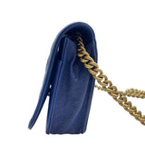 シャネル CHANEL ボーイシャネルチェーンウォレット A81969 28番台 ブルー ソフトキャビア レディース ショルダーバッグ