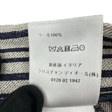 クリスチャン・ディオール Christian Dior ストライプストレートパンツ 051P40S1236 グレー ウール レディース パンツ