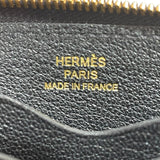 エルメス HERMES ジップアンゴーコンパクト W刻 ブラック ゴールド金具 エバーカラー ユニセックス コインケース