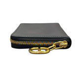 エルメス HERMES ジップアンゴーコンパクト W刻 ブラック ゴールド金具 エバーカラー ユニセックス コインケース