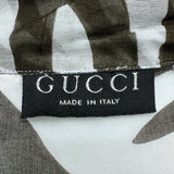グッチ GUCCI ゼブラ柄シアーシャツ グレー コットン レディース 長袖シャツ