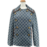 セリーヌ CELINE マカダム柄デニムジャケット ブルー デニム レディース デニムジャケット