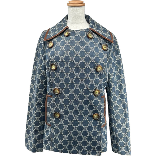 セリーヌ CELINE マカダム柄デニムジャケット ブルー デニム セリーヌ CELINE マカダム柄デニムジャケット ブルー デニム