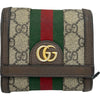 グッチ GUCCI オフィディアコンパクトウォレット 598662 ブラウン GGスプリーム/レザー レディース 二つ折り財布