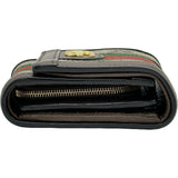 グッチ GUCCI オフィディアコンパクトウォレット 598662 ブラウン GGスプリーム/レザー レディース 二つ折り財布