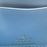 グッチ GUCCI ヒグチユウコ ジップアラウンドウォレット 847918 ライトブルー ゴールド金具 レザー レディース 長財布