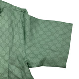 グッチ GUCCI x ヒグチユウコ GG総柄シルクシャツ 864048 グリーン シルク メンズ 半袖シャツ