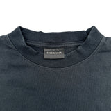 バレンシアガ BALENCIAGA キャンペーンロゴ刺繡半袖Tシャツ 641675 ブラック コットン メンズ 半袖Ｔシャツ