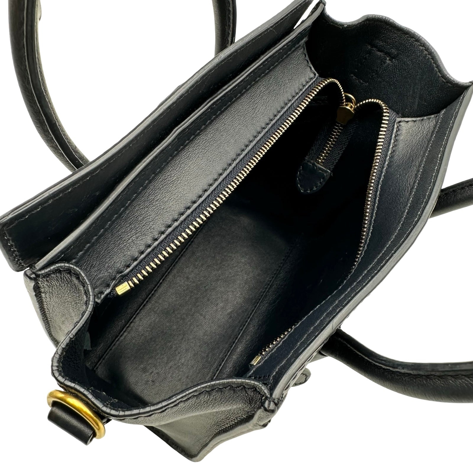 セリーヌ CELINE ラゲージナノショッパー ネイビー ゴールド金具 