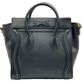 セリーヌ CELINE ラゲージナノショッパー ネイビー ゴールド金具 カーフスキン レディース ショルダーバッグ