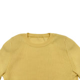 フォクシー FOXEY SUNSET クルーネックリブニット 40921 イエロー レーヨン レディース ニット