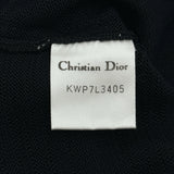 クリスチャン・ディオール Christian Dior CDロゴ刺繡バイカラーカーディガン KWP7L3405 ブラック レーヨン レディース カーディガン