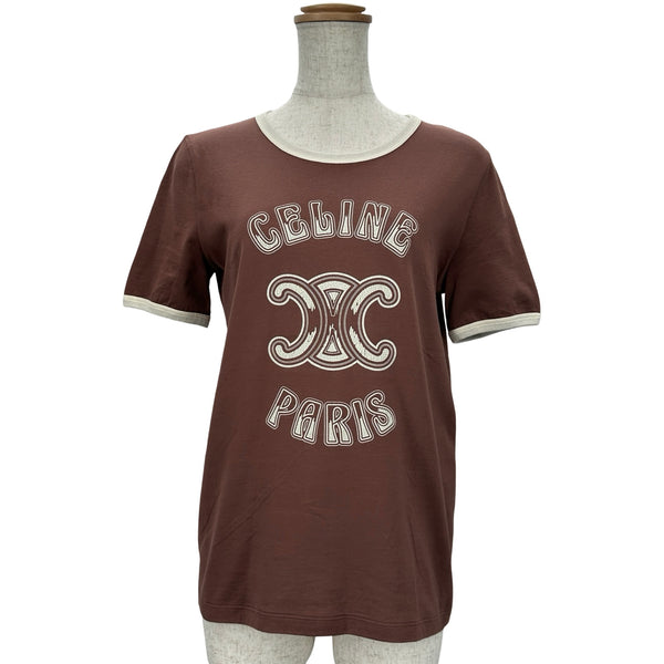 セリーヌ CELINE 70sロゴ半袖Tシャツ 2X97I671Q ブラウン コットン