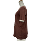 セリーヌ CELINE 70sロゴ半袖Tシャツ 2X97I671Q ブラウン コットン レディース 半袖Ｔシャツ